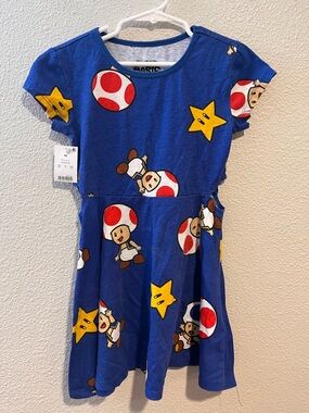 Mario Girls Mario Brothers Graphic MIDI Dress & Kirby Plush Size XS